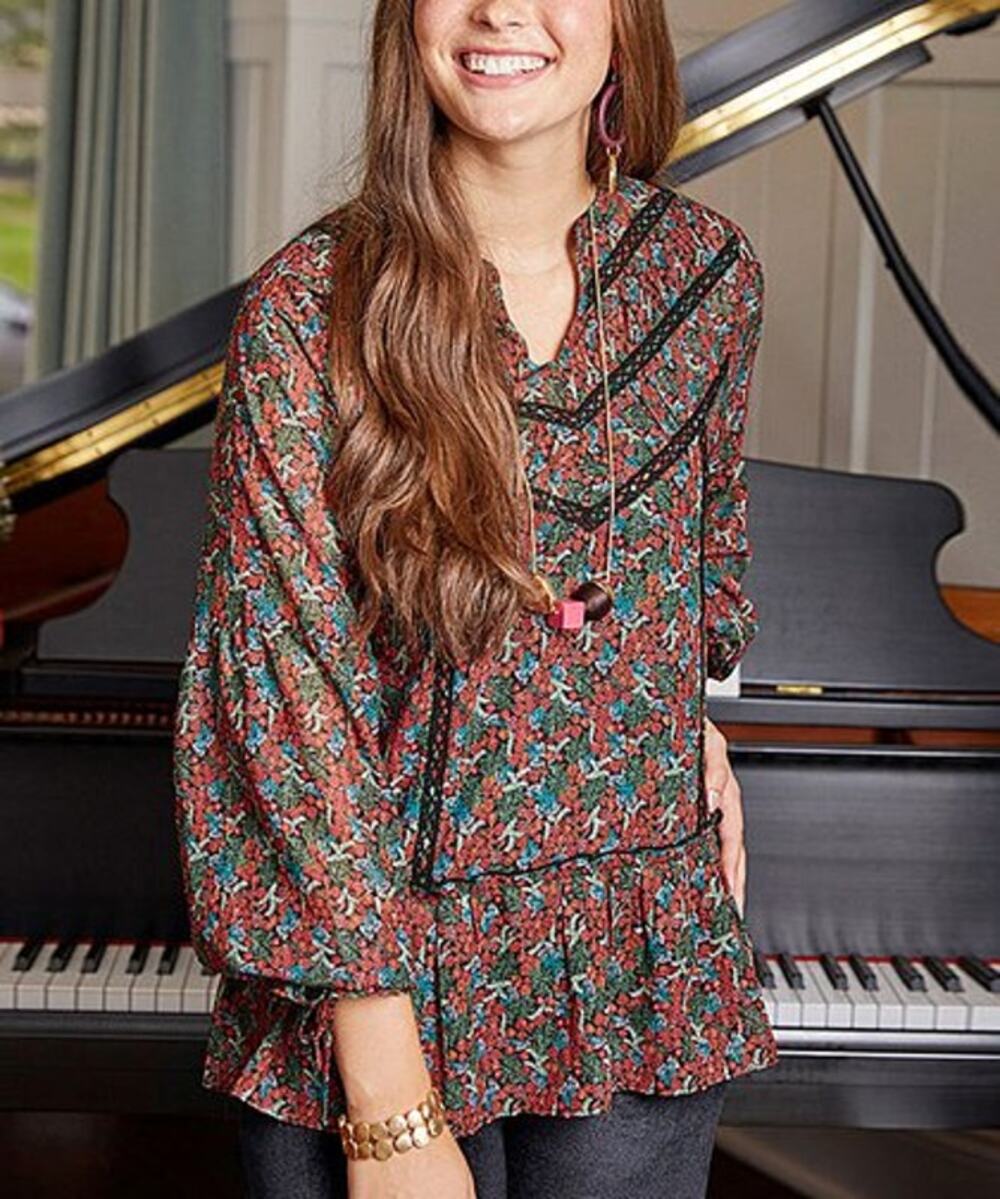 Matilda Jane Carol Floral Long Sleeve Boho Top Size Small NWT